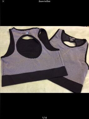Tahari  (lot of 2) Black & White Racerback Sports Bras. S/M